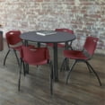 thumbnail image 4 of Kee 30" Round Mobile Breakroom Wood Table- Grey/ Black, 4 of 11