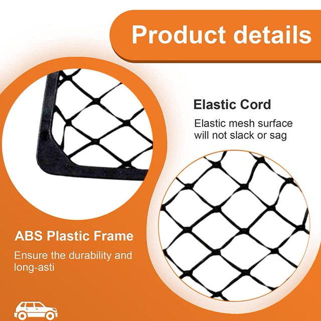 Organizador de respaldo de asiento de coche Bolsa de malla grande elástica para camión RV Camión (32 21) Ndcxsfigh Accesorios para autos y motos
