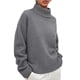 thumbnail image 1 of Suéter PRETTYGARDEN Cuello Alto Holgado Tejido Grueso Gris XXL, 1 of 5