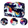 thumbnail image 2 of Robot Unicorn Attack PVC Waterproof Cosmetic Makeup Pouch Organizer Travel Bag Roll Up Small Zipper Pouch for Ladies and Girls, 2 of 6