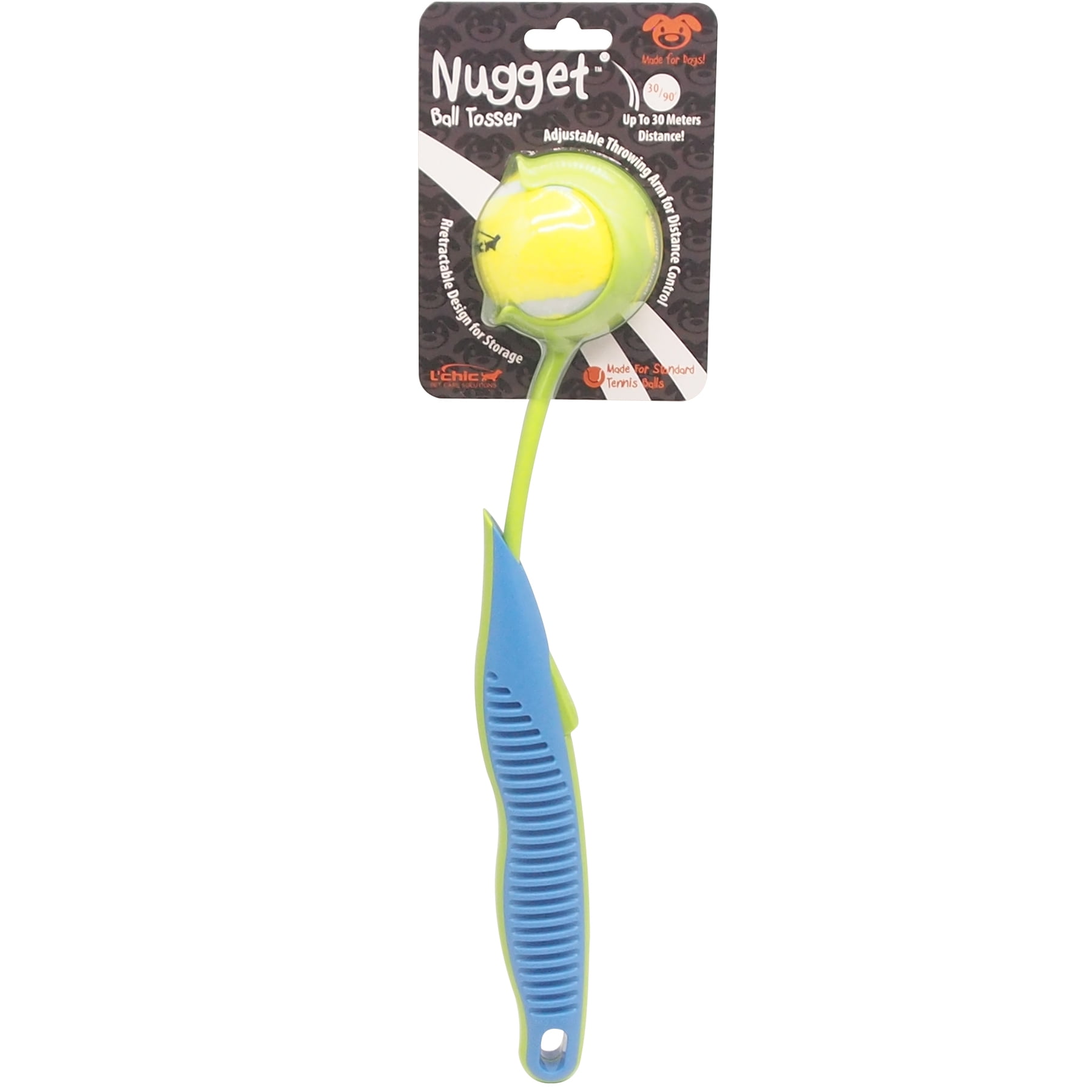 Pet Nugget Ball Tosser, Tennis Ball Launcher Retrieving Dog Toy in Green