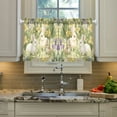 thumbnail image 2 of Yayeee Kitchen Curtains Tier Pair Light Filtering 27"x24" Rod Pocket Short Cafe Window Panel, Yellow Floral Rabbit, 2 of 7