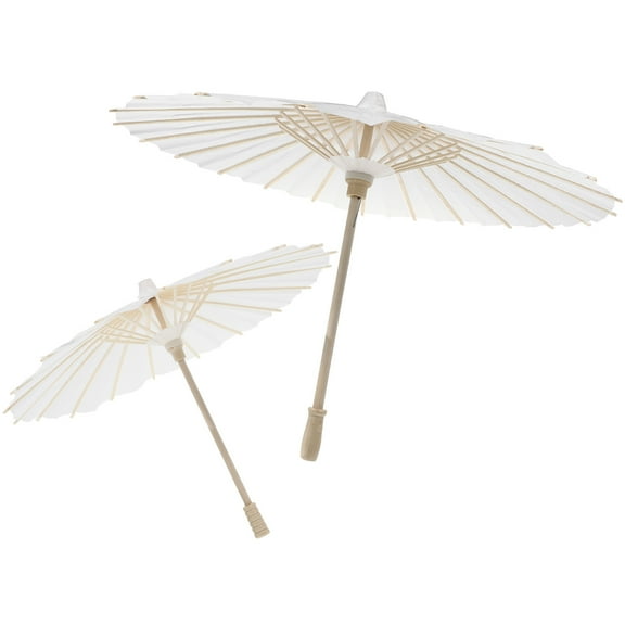 ORDDIART Paper Parasol Umbrellas White For Performers Dance Practice 4Pcs 11.6X15.7In