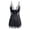 A-Black266, variant on XIAONU Womens Lace Satin Chemise Loose Sleeveless V Neck Loungewear Soft Elegant Sleep Nightgowns