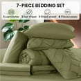 thumbnail image 3 of Baauye Queen Comforter Set, 7 Pieces Sage Green Comforters, Pintuck Bedding Sets for All Season, Bed in a Bag with Comforter, 1 Fitted Sheet, 1 Flat Sheet, 2 Pillowcases & 2 Shams, 3 of 8