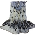 thumbnail image 1 of Women Peacock Flower Embroidered Lace Scarf Long Soft Wrap Shawl I, 1 of 2