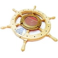 thumbnail image 6 of Wooden Ship Wheel Pine Wood - Mounted Solid Brass Antique TB Porthole Mirror - (48 Inches), 6 of 6