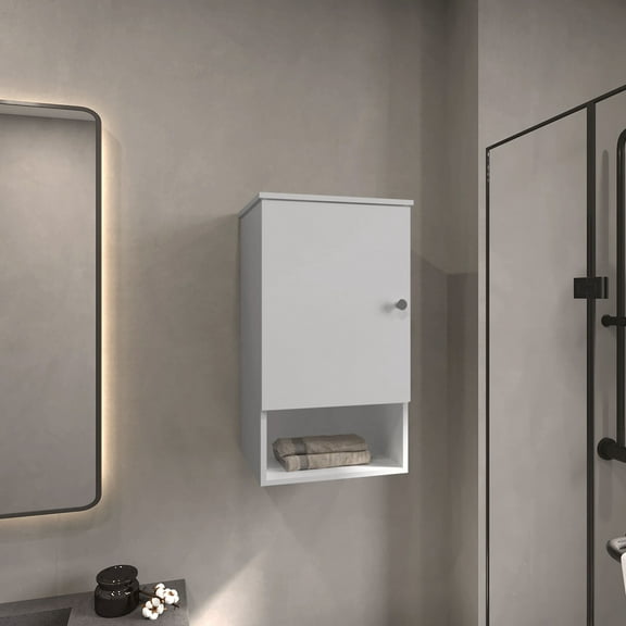 Bathroom Storage Cabinet Bathbi 28" tall Medicine Cabinet with Two interior Shelves and One open Shelf,Bathroom Vanity