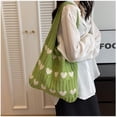thumbnail image 2 of LHSHIDU Crochet Tote Bag Cute Aesthetic Bag Hearts Pattern Knitted Shoulder Bag Hollow Beach Bag for Women, 2 of 6