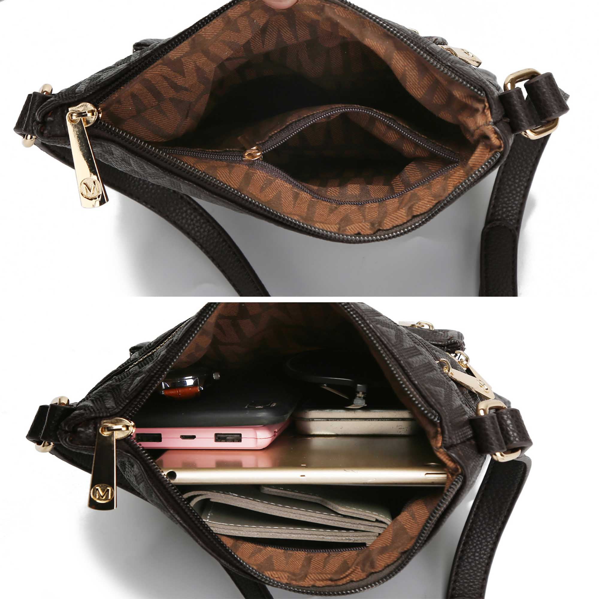 MKF Collection Jessy Women's Crossbody Bag, M Signature Vegan Leather Shoulder Bag by Mia K- Red