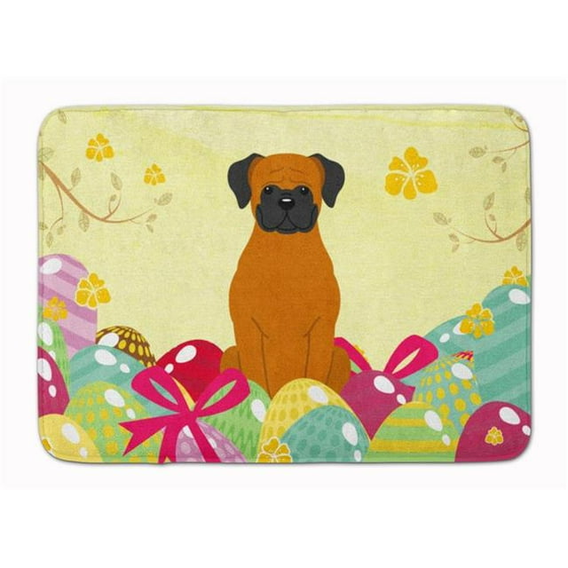 Carolines Treasures BB6115RUG Easter Eggs Fawn Boxer Machine Washable Memory Foam Mat