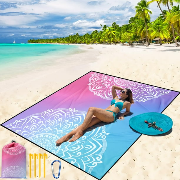 Manta de playa WIWIGO, 200 x 210 cm, impermeable y resistente a la arena