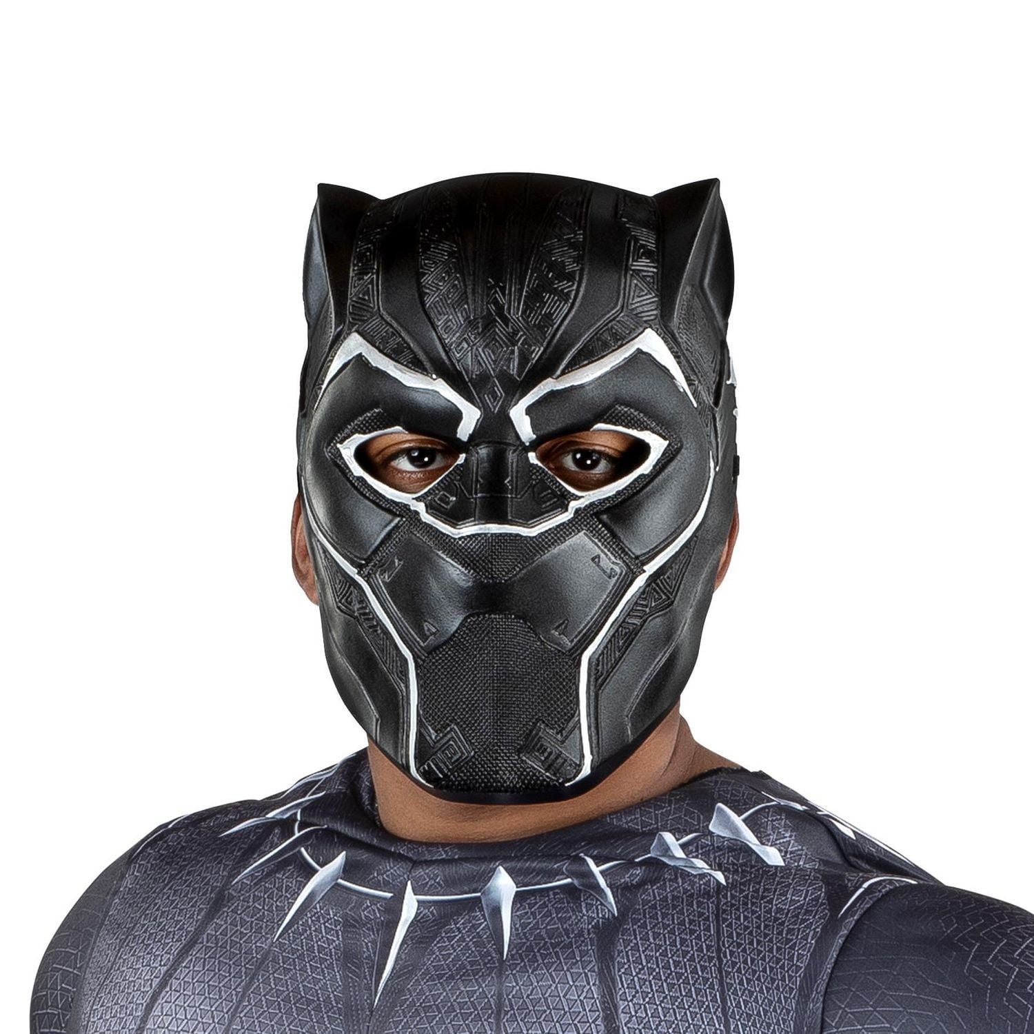 MARVEL Adult Black Panther Costume - Padded Jumpsuit and 3D Plastic Mask