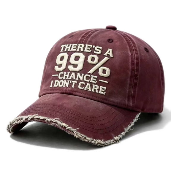 There's a Chance I don't Care Vintage Baseball Cap Embroidered Cotton Adjustable Distressed Dad Hat