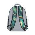 thumbnail image 3 of Teal Gold Marble Backpack for School,Cute School Bag,Schoolbag with Adjustable Shoulder Straps & Padded Back,15.3"x11"x6.7", 3 of 6