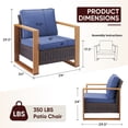thumbnail image 3 of Bellefurn Patio Chairs Set of 2,Wicker Outdoor Furniture Chairs Set Rattan High-Back Outdoor Chairs with Cushions for Porch,Deck,Balcony,Garden, 3 of 7