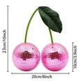 thumbnail image 2 of Red Disco Ball Cherries Christmas Ornament Cherry Mirror Ball Hanging Reflects Light for Club Stage Bar Party Wedding Holiday Decoration Home Cherry Decor, 3.9", Pink, 2 of 5