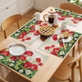 thumbnail image 5 of Red White Floral Placemats Set of 8 Daisy Green Botanical Leaves Place Mats Indoor Wipeable Table Mats Washable Cloth Dining Table Placemats for Kitchen Holiday Party Home Decor 13x19 Inch, 5 of 9