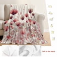 thumbnail image 5 of Pink Flowers Blanket Soft Cozy Warm Throw Blanket for Couch, Plush Fuzzy Flannel Fleece Blankets for Sofa, Spring Watercolor Botanical Floral Beige Bed Blankets Lightweight Gifts for Women, 32"x48", 5 of 9