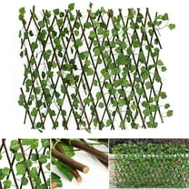 GOTGELIF 27x79 inch Expandable Garden Fence Simulation Fence Gardening Branch Leaves Fence Grape Leaf