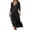 Black, variant on Wdgfv Womens Cotton Linen Dress Casual Button Down Flowy Plus Size Maxi Dresses 3/4 Pleated Sleeve Shift Dress with Pocket