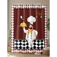 thumbnail image 4 of Cartoon Chef Kitchen Shower Curtain, Gourmet Rustic Farmhouse Red Plaid Bathroom Decor Curtains Set with Hooks, Waterproof Fabric Home Accessories， 72 X 72 Inch Long, 4 of 6