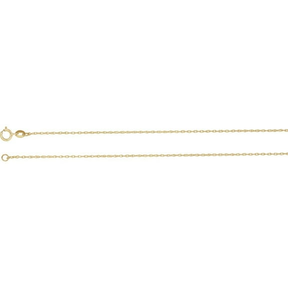 10k Yellow Gold 1mm Necklace - 1.0 Grams - 20 Inch Rope Chain With Spring Ring