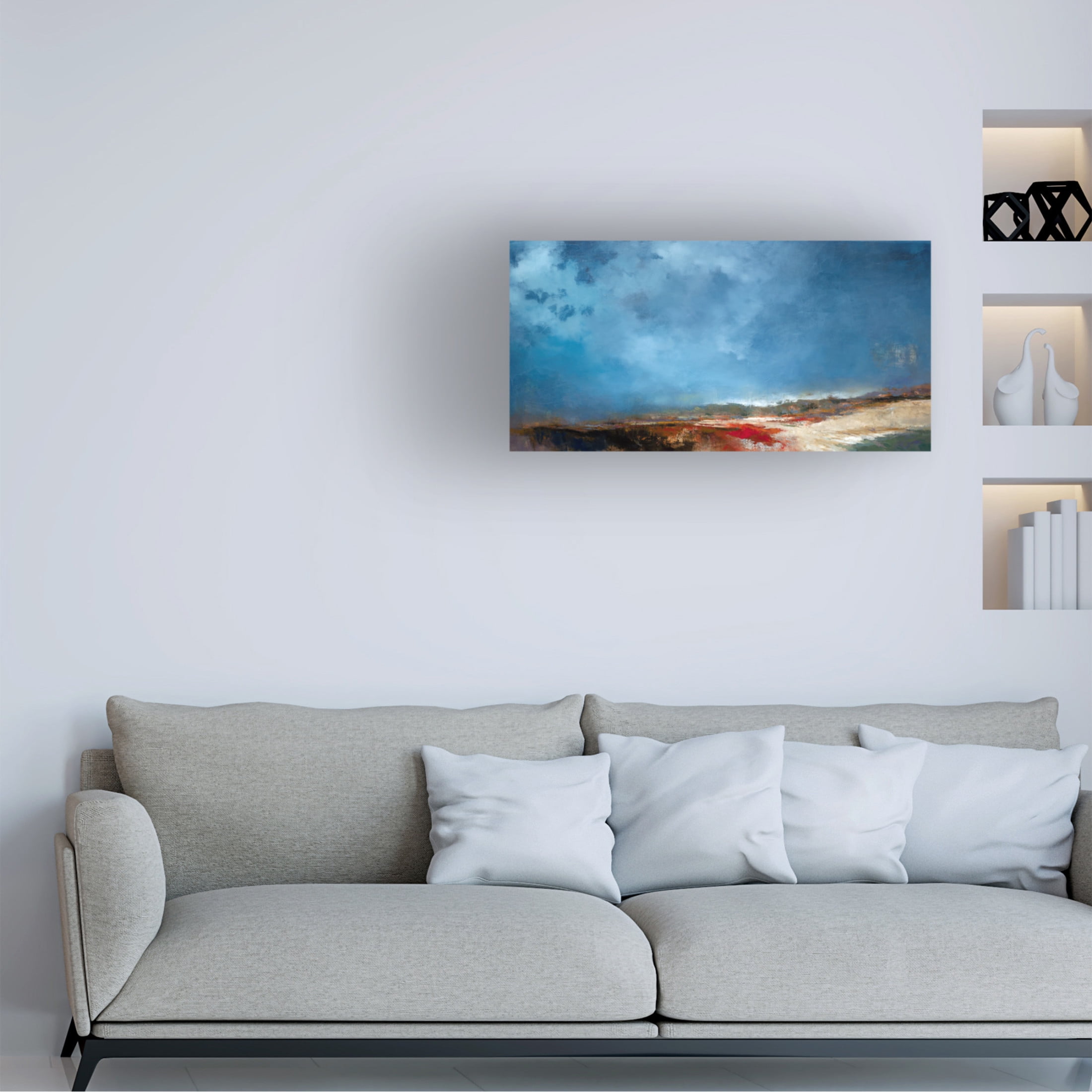 Canvas Wall Art - Patrick Dennis 'Beach Music' Wall Art for Living Room, Bedroom, or Office Décor by Trademark Fine Art - 24 x 12 Inches