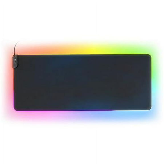 HYTE CNVS Intense Play Mat Custom RGB LED 50-Pixel qRGB Array Waterproof Extended Premium Silky 28 SPI 900mm x 370mm USB C Gaming Mouse Pad Black
