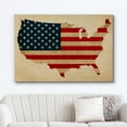 thumbnail image 2 of wall26 Canvas Print Wall Art Vintage Flag Over United States of America Architecture &amp; Maps Cultural Illustrations Modern Art Traditional Multicolor for Living Room, Bedroom, Office - 32"x48, 2 of 5