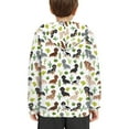 thumbnail image 4 of Xoenoiee Pullover Hoodies Hooded Sweater Kids Hoodies Long Sleeve Top with Kangaroo Pocket for Boys Girls Workout Travel, Cactus Plants Dachshund Pattern, L, 4 of 7