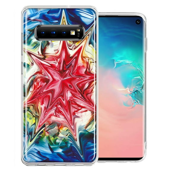 MUNDAZE For Samsung Galaxy S10 Plus Tie Dye Abstract Design Double Layer Phone Case Cover