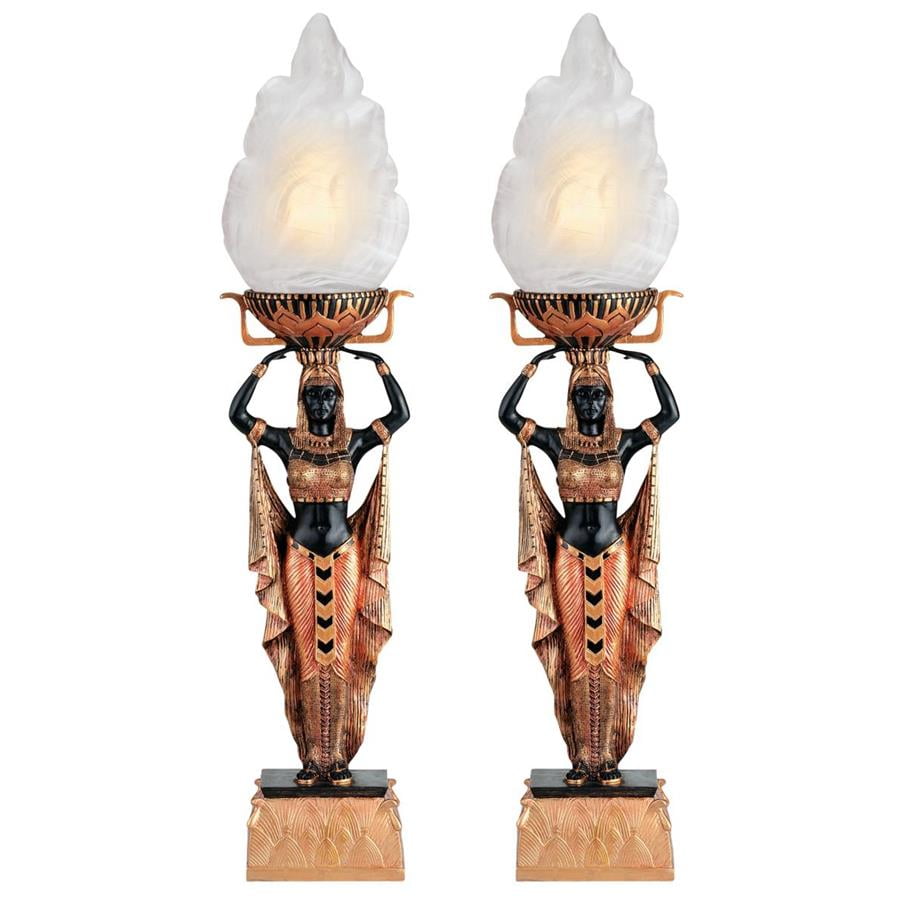 Design Toscano Egyptian Torch Offering Table Lamp Set of Two