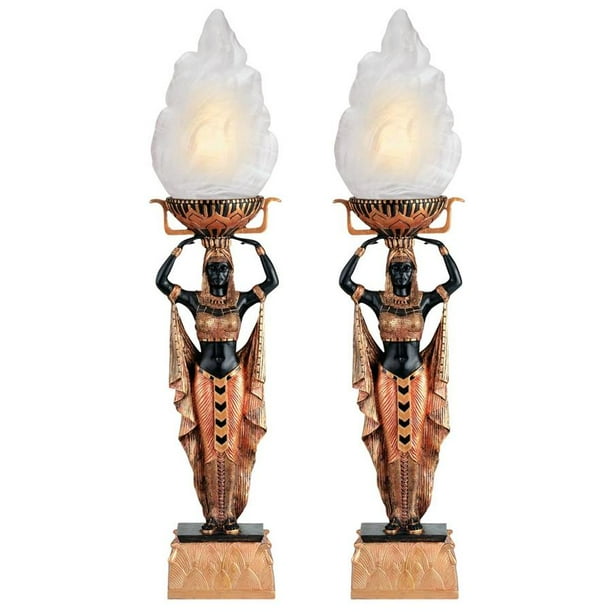 Design Toscano Egyptian Torch Offering Table Lamp Set of Two