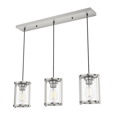 

Hunter Fan 9 3 Light Silver Living Room Ceiling Light with Clear Glass Shades
