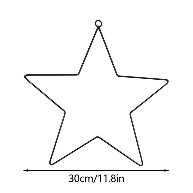 Star Wreath Frame Metal Wire Macrame Frame Pentagram Shaped Wreath Rings Floral Wreath Crafts Hoops for Thanksgiving Christmas New Year Wedding 1 Pcs