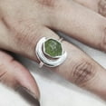 thumbnail image 4 of Peridot Ring, Rough Peridot Ring, August Birthstone, Crescent Moon Adjustable Ring, 925 Sterling Silver, Womens Ring, Christmas, Thanksgiving, Handmade, Statement Jewelry, Rough Gemstone Jewelry, 4 of 5