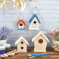 thumbnail image 2 of DIY Wooden Birdhouse Kit Arts Hanging Bird House Set Include 4 Pcs Unfinished Paintable Wood Birdhouse 4 Pcs Paint Brushes 2 Pcs 6-Pot Mini Empty Paint Cups for Arts & DIY Crafts Making 1set, 2 of 6