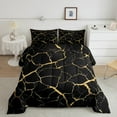 thumbnail image 2 of Manfei Marble Watercolor 3-Piece Full Size Comforter Sets,Tie Dye Bedding Comforter Set,Gold Metallic Lightweight Bedding Sets,Lightweight Marbling Room Decoration,Reversible, 2 of 8