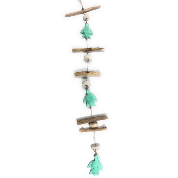Driftwood Garland Turtles w/ White Stone 40" Turquoise - Cottage Accents | #lis31013100t