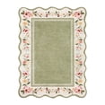 thumbnail image 2 of Lahome Washable 9'x12' Scalloped Area Rug, Green Boho Floral Rugs for Living Room, Non-Slip Low-Pile Vintage Distressed Carpet for Bedroom Dining Room Office, Large Rug, Green, 2 of 11