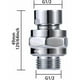 thumbnail image 4 of Conexión al brazo de ducha Conector de ducha adaptador giratorio ángulo de cabezal de brazo de ducha ajustable junta esférica G1/2 latón cromado, 4 of 5