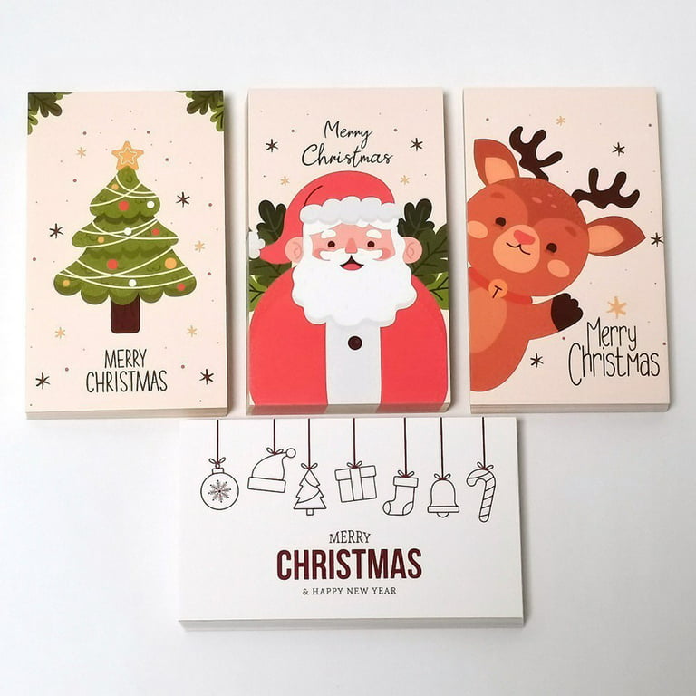 Yannee 50 Pcs Merry Christmas Holiday Greeting Card Xmas Cards Cute Santa  Claus Designs,Happy New Year Greeting Card with Cute Christmas