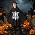 thumbnail image 5 of Girls Hooded Jumpsuits Long Sleeve Graphic Bluses Halloween Themed Costume Party Stylish Holiday Tops for Kids, 5 of 8