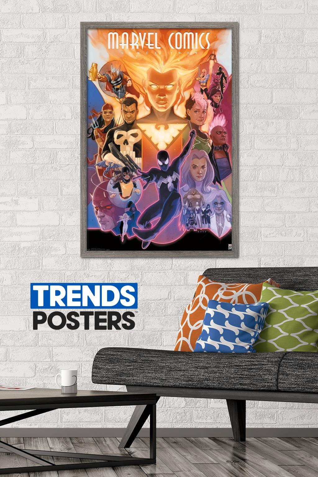 Marvel Comics - Marvel 80th Anniversary - Celebration Wall Poster, 22.375" x 34", Framed