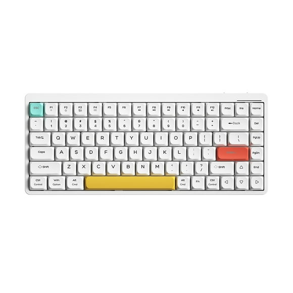 iBlancod Dual-mode Wireless Keyboard 2.4G+BT5.0 K84 Keyboard Low Keyboard 26Keys No-Conflict Trendy Low Round Cap Design High Capacity Battery Support Mac OS/Windows System