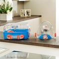 thumbnail image 2 of Ferplast Combi 2 Starter Hamster Cage, IncludesWater Bottle, Feeding Bowl, and Cozy House, 31.3L x 11.61W x 10.35H Inches, Blue, 2 of 8