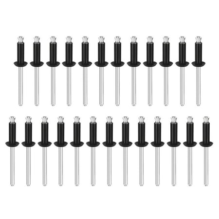 

Uxcell 4.8mm x 14.4mm Nylon Blind Rivets for PC Board Bumper Trim Retainer Black 25Pack