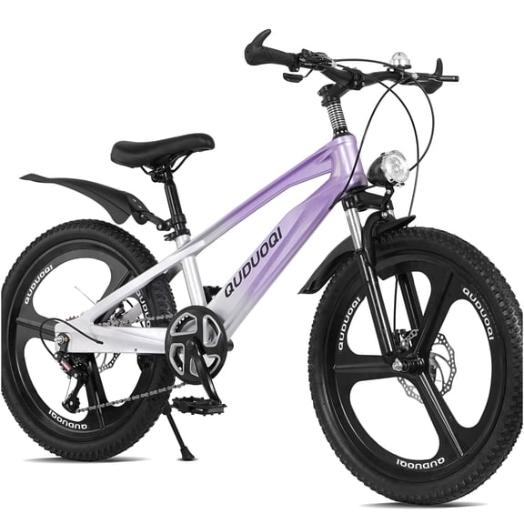 JERFIT 7-Speed Mountain Bike with Magnesium Alloy Frame and One-Piece Wheels, Lightweight Grayish Purple Classic