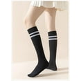 thumbnail image 4 of JIANFANG Striped Knee High Socks for Women Teen Girls Preppy Style Cotton Long Tube Sock Stripes, 4 of 7